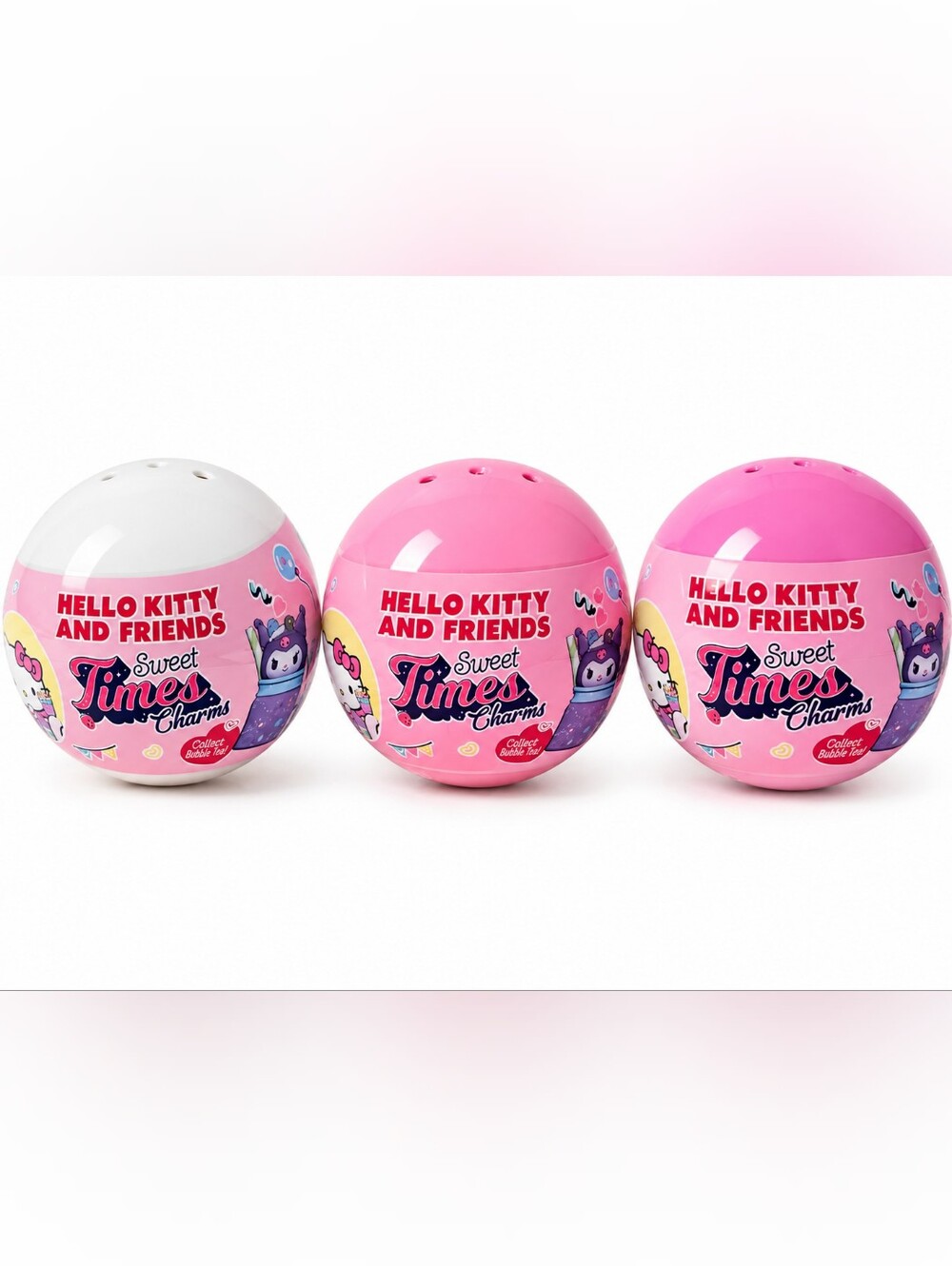 Hello Kitty and Friends Sweet Times Charms Surprise Balls - Pink & White 3-PACK